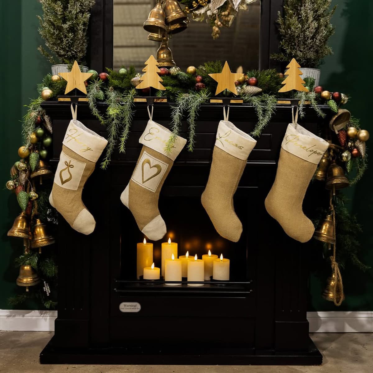 Burlap Christmas Stockings
