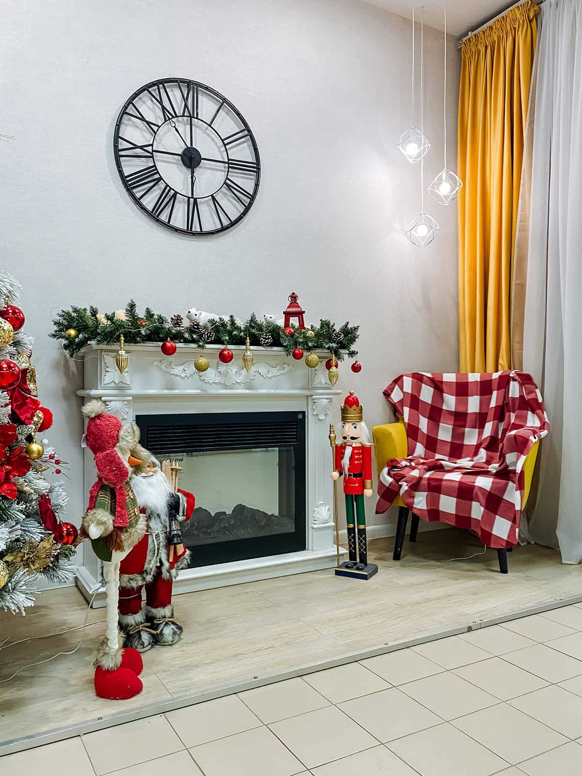 Fireplace with Nutcracker Accents
