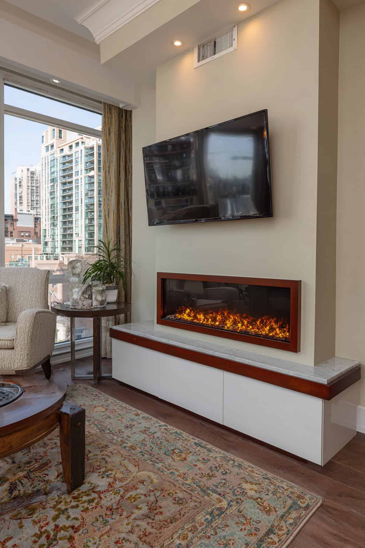 Floating Fireplace Console