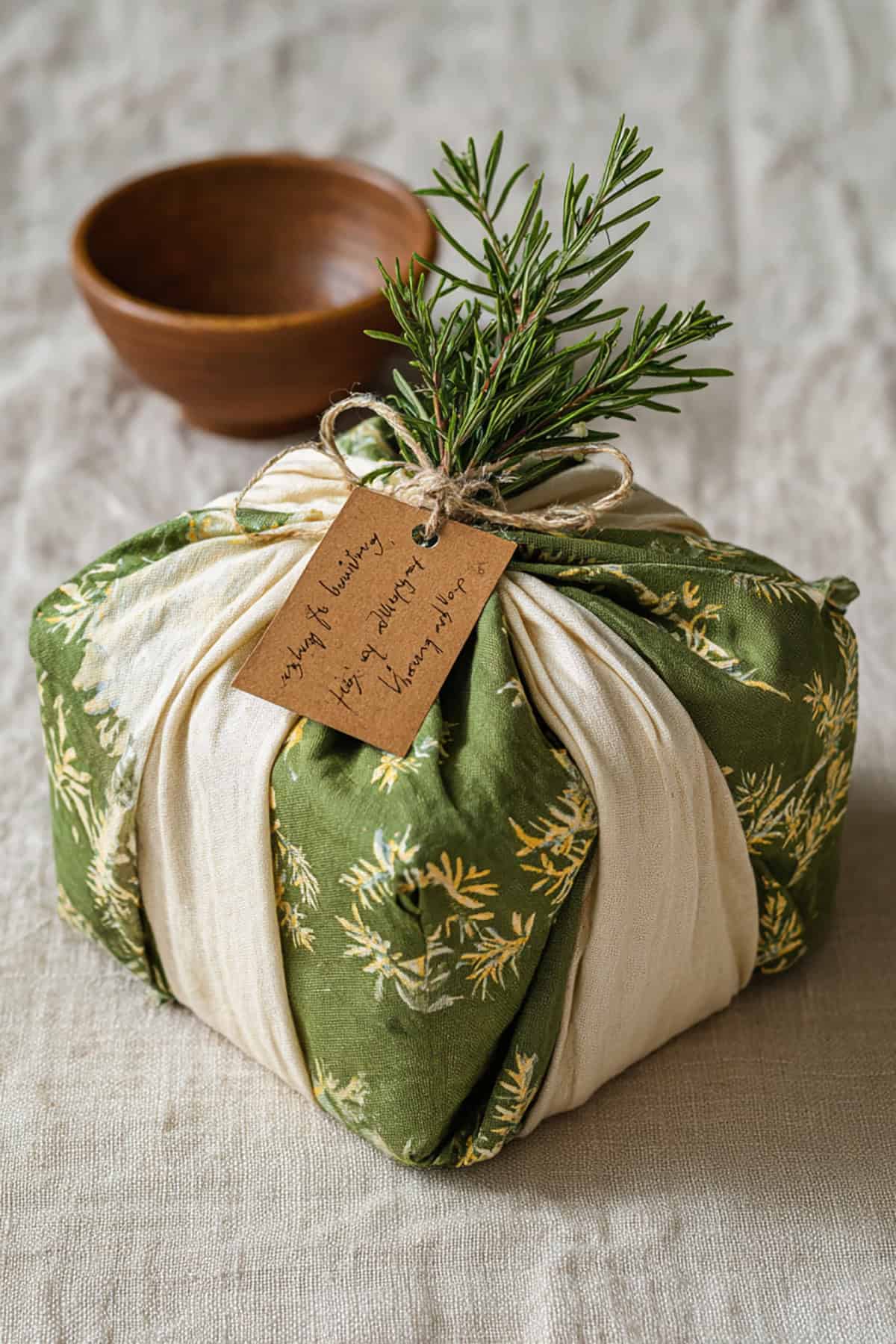 Furoshiki Wrap with Evergreen Print