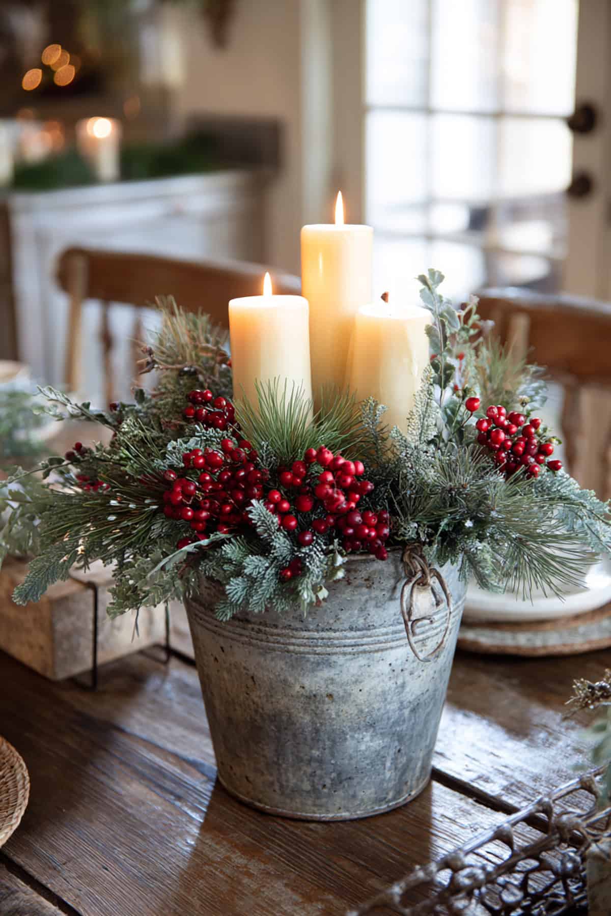 Galvanized Bucket Centerpiece
