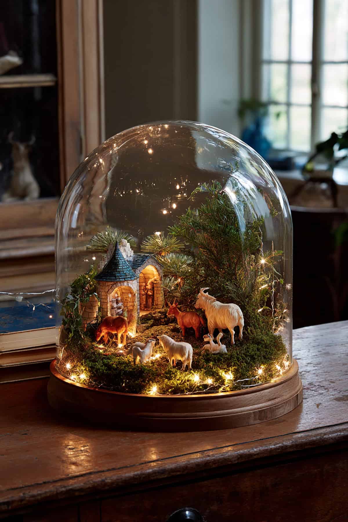 Glass Dome Nativity Scene