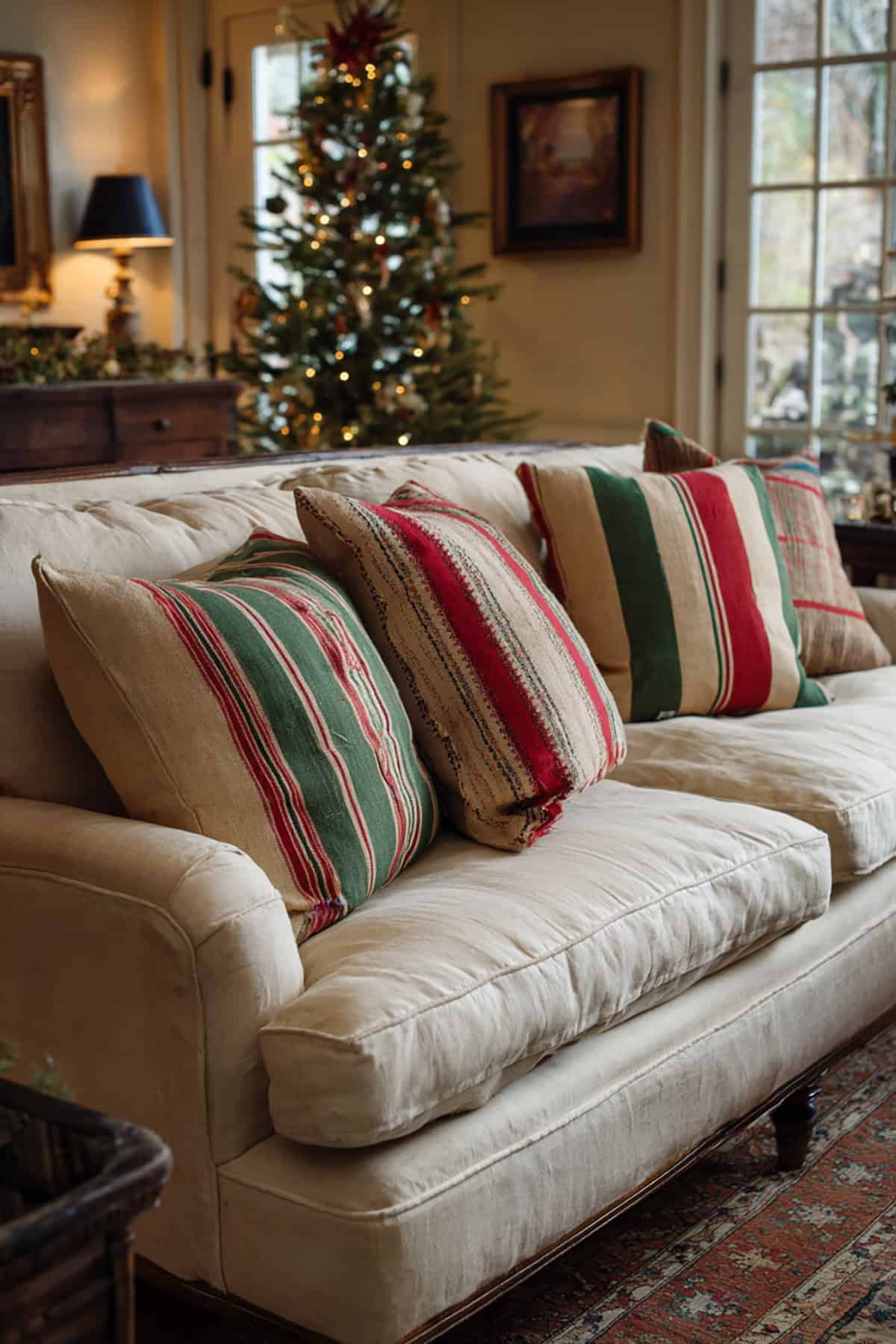 Grain Sack Christmas Pillows