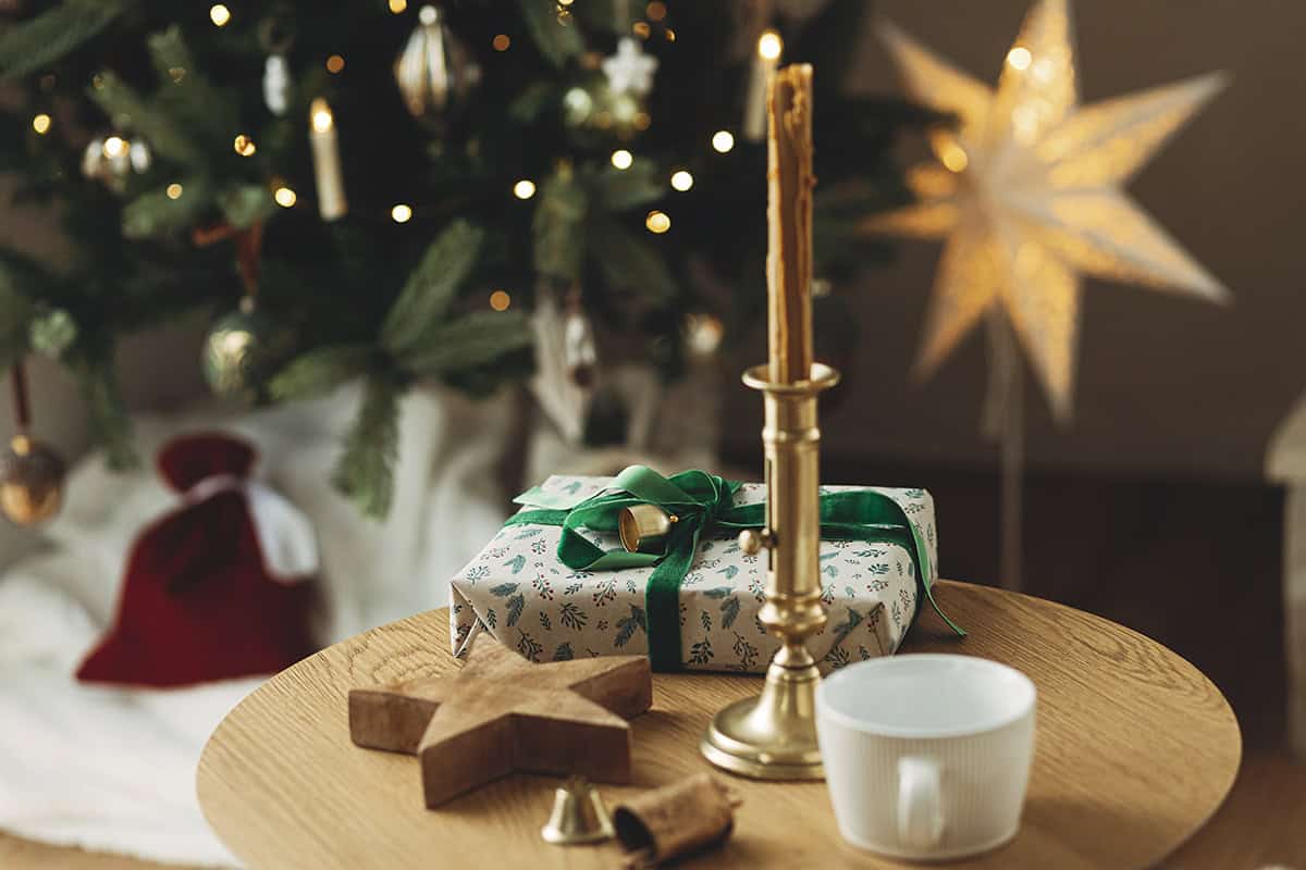 Holiday Coffee Table with Festive Accents