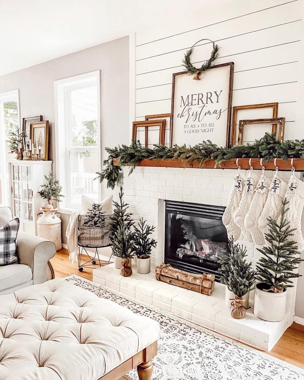 Minimal Foliage Around the Mantel