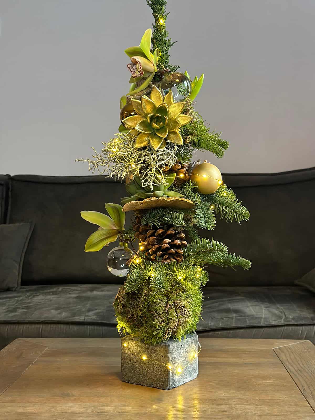 Moss and Succulent Christmas Tree