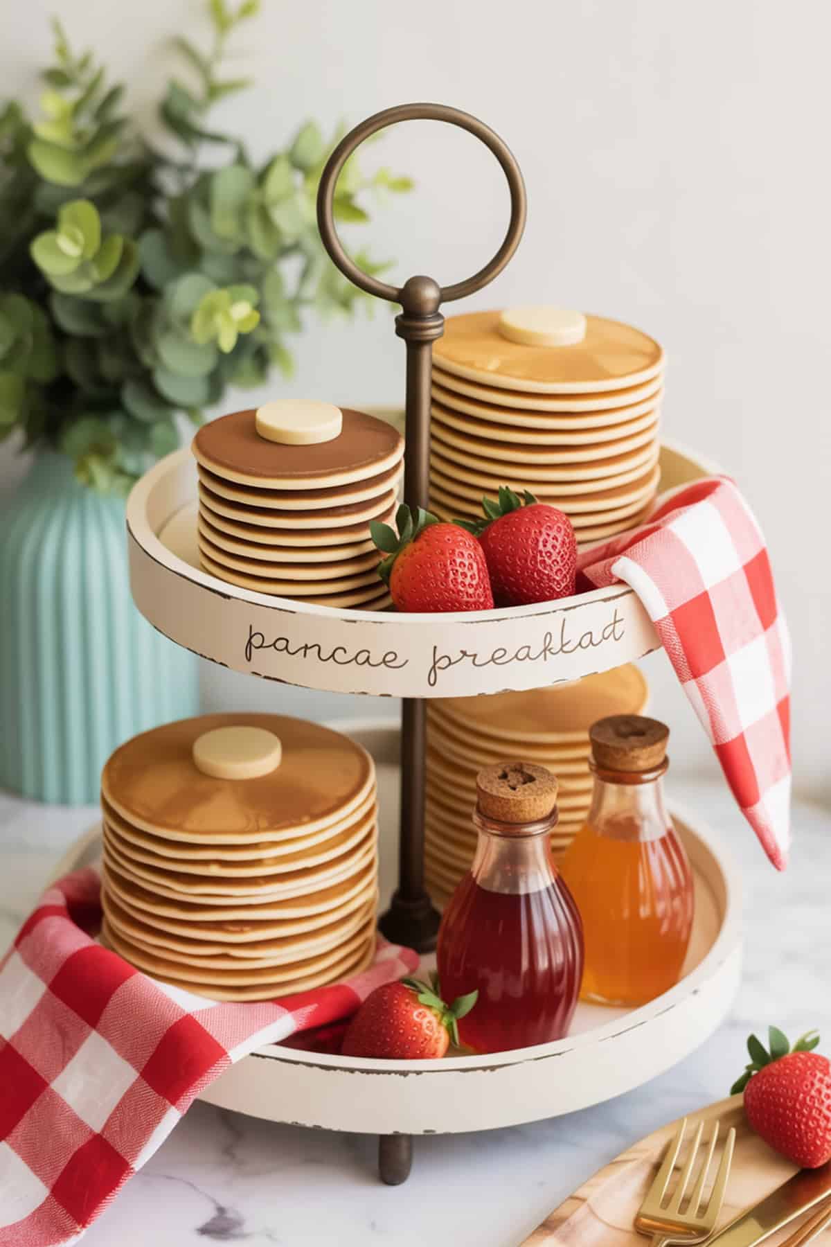 Pancake Breakfast Inspired Tray Decor