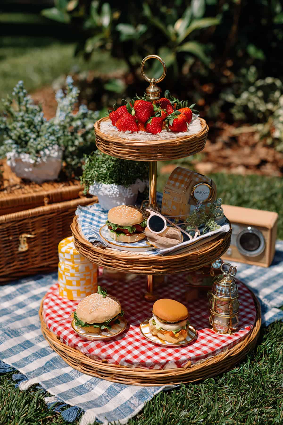 Picnic on the Lawn Tray Setup