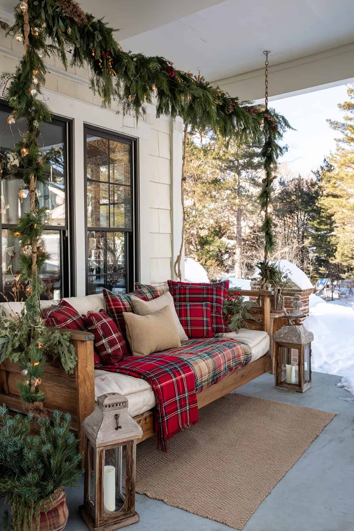 Porch Swing Winter Nook