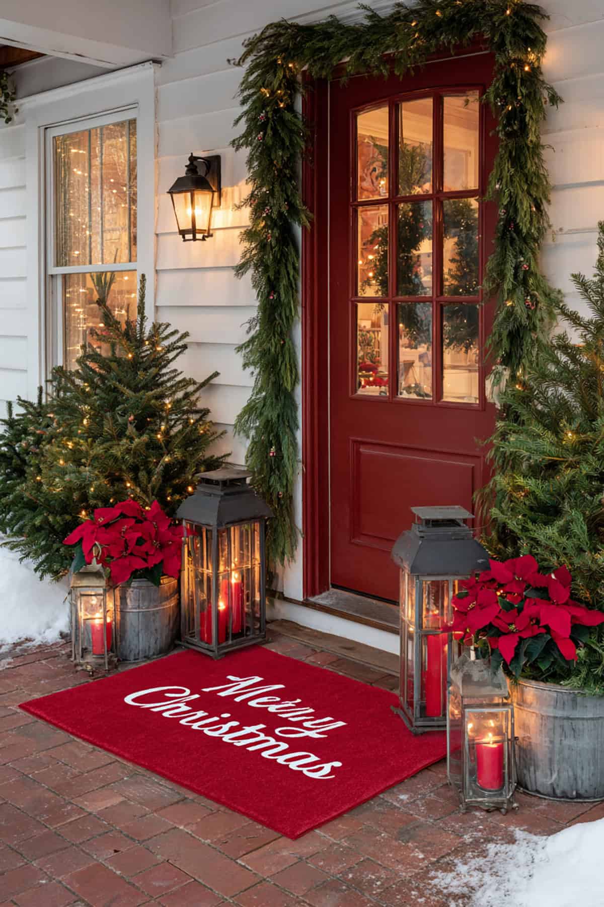 Red Holiday Doormat