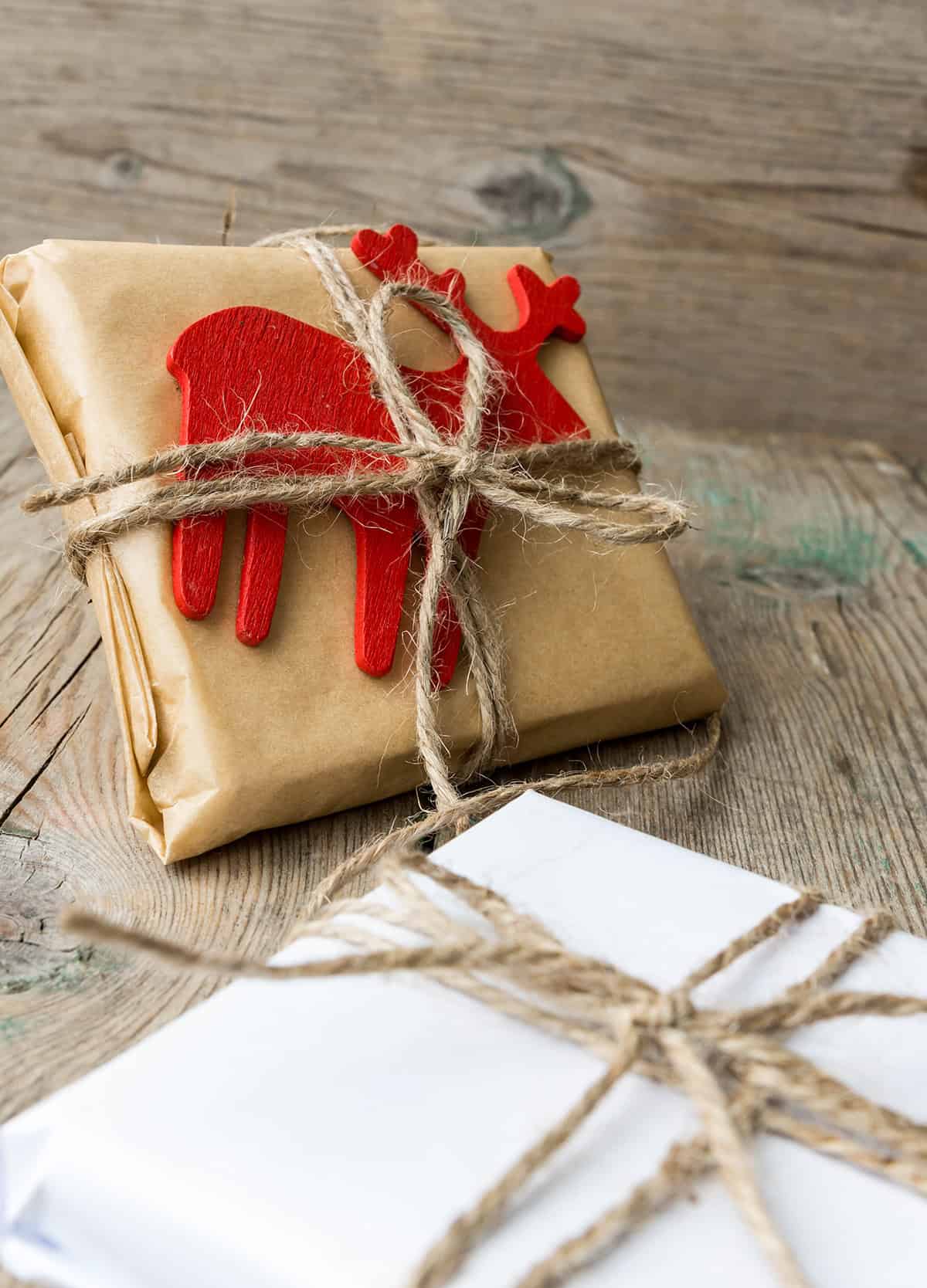 Red Reindeer Tag on Kraft