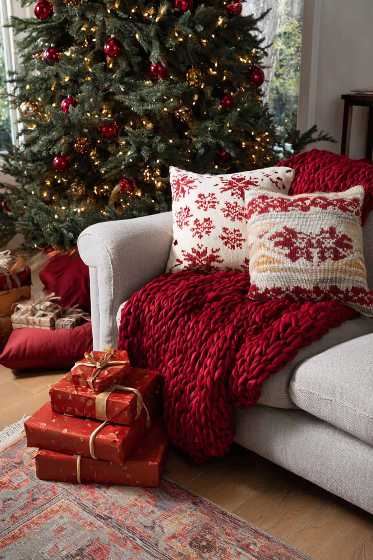Red Throw Blankets and Pillows
