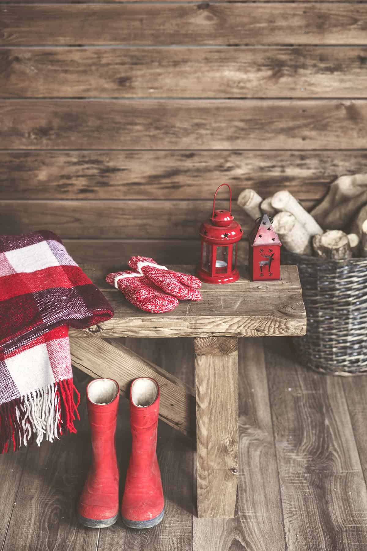 Rustic Entryway with Cozy Winter Touches