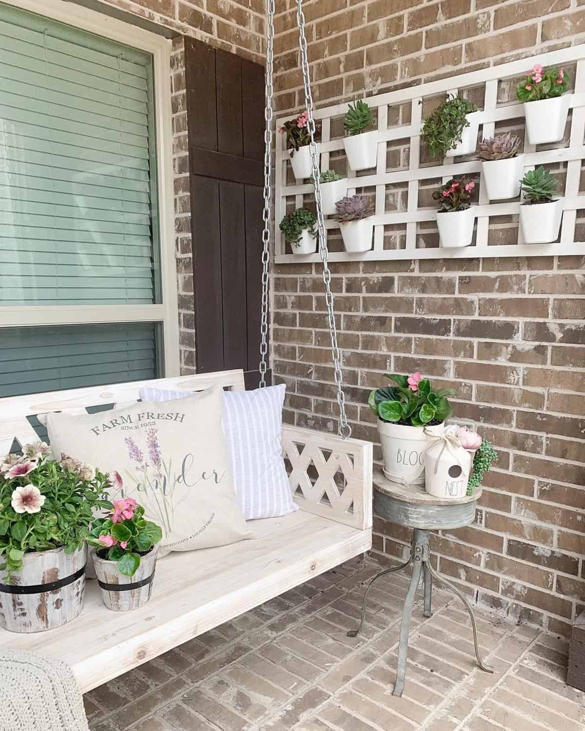 Side Table, Bench, and Wall