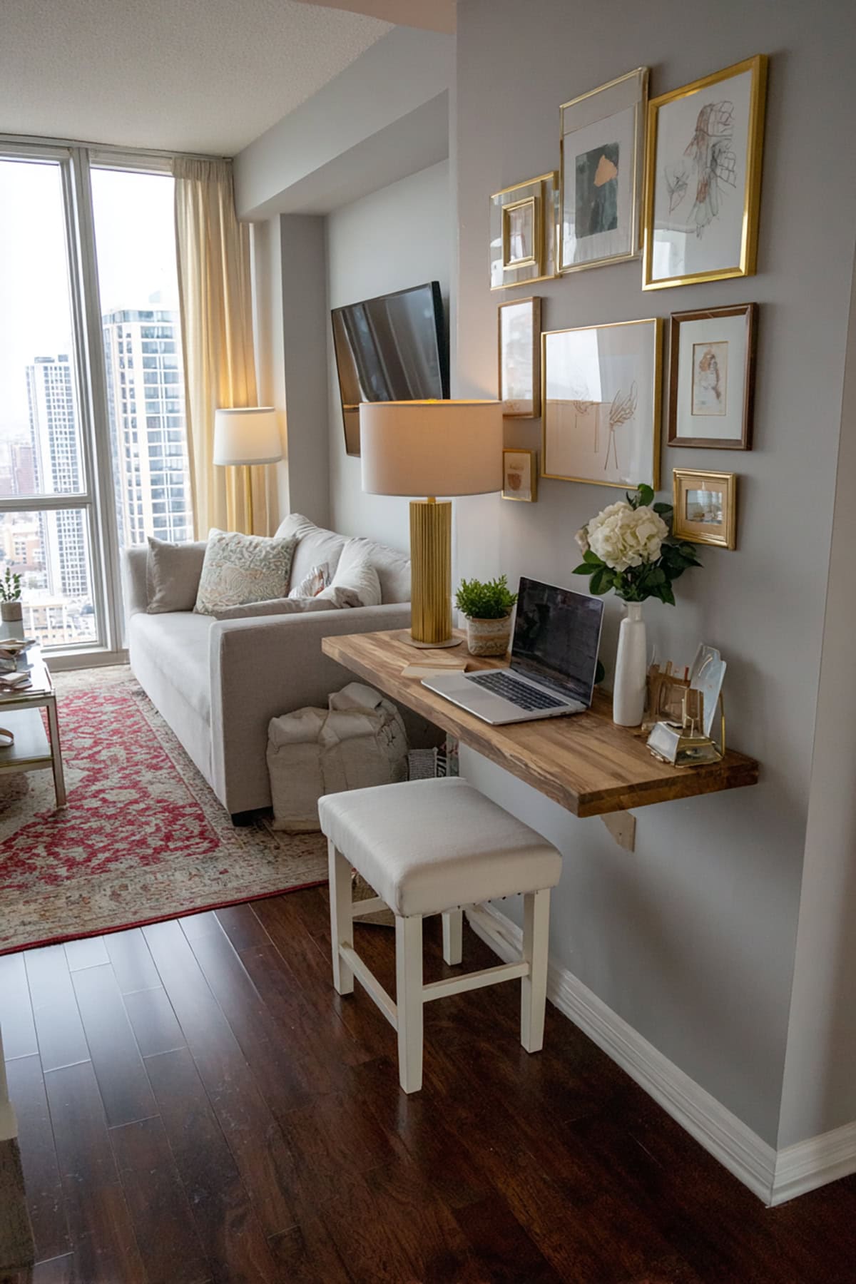 Slim Wall Desk That Doubles as Console