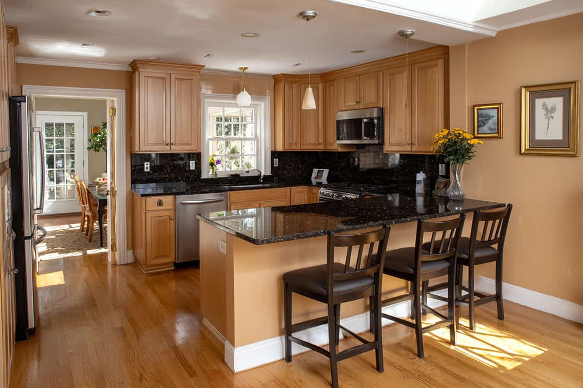 Warm Taupe Walls and Light Beige Cabinets