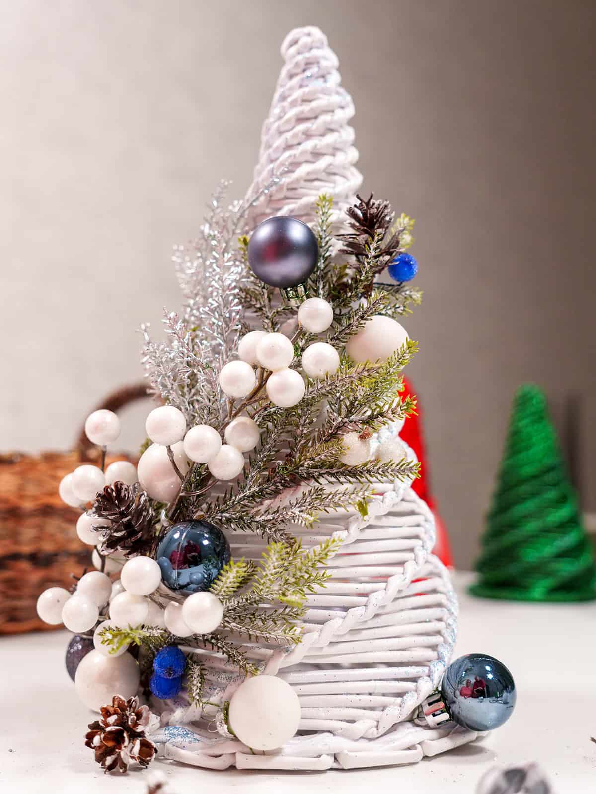 White Decorative Tree with Ornaments