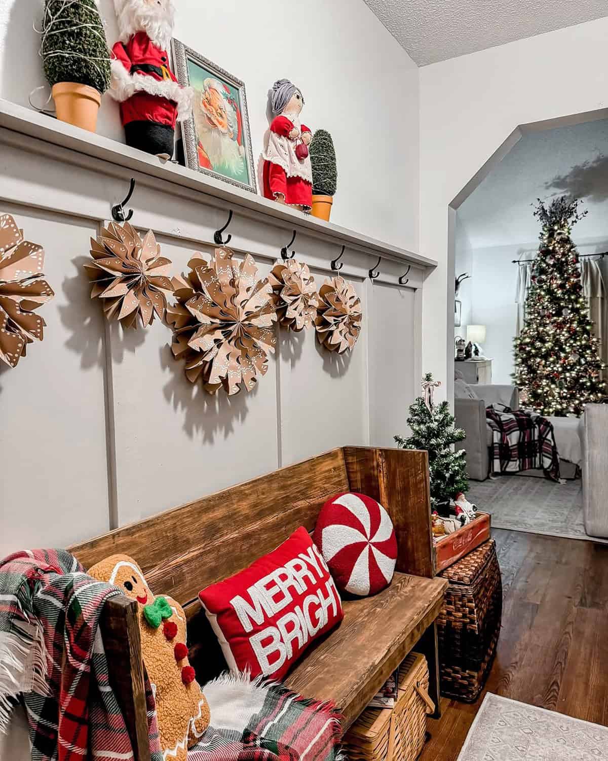 Wooden Entryway Bench