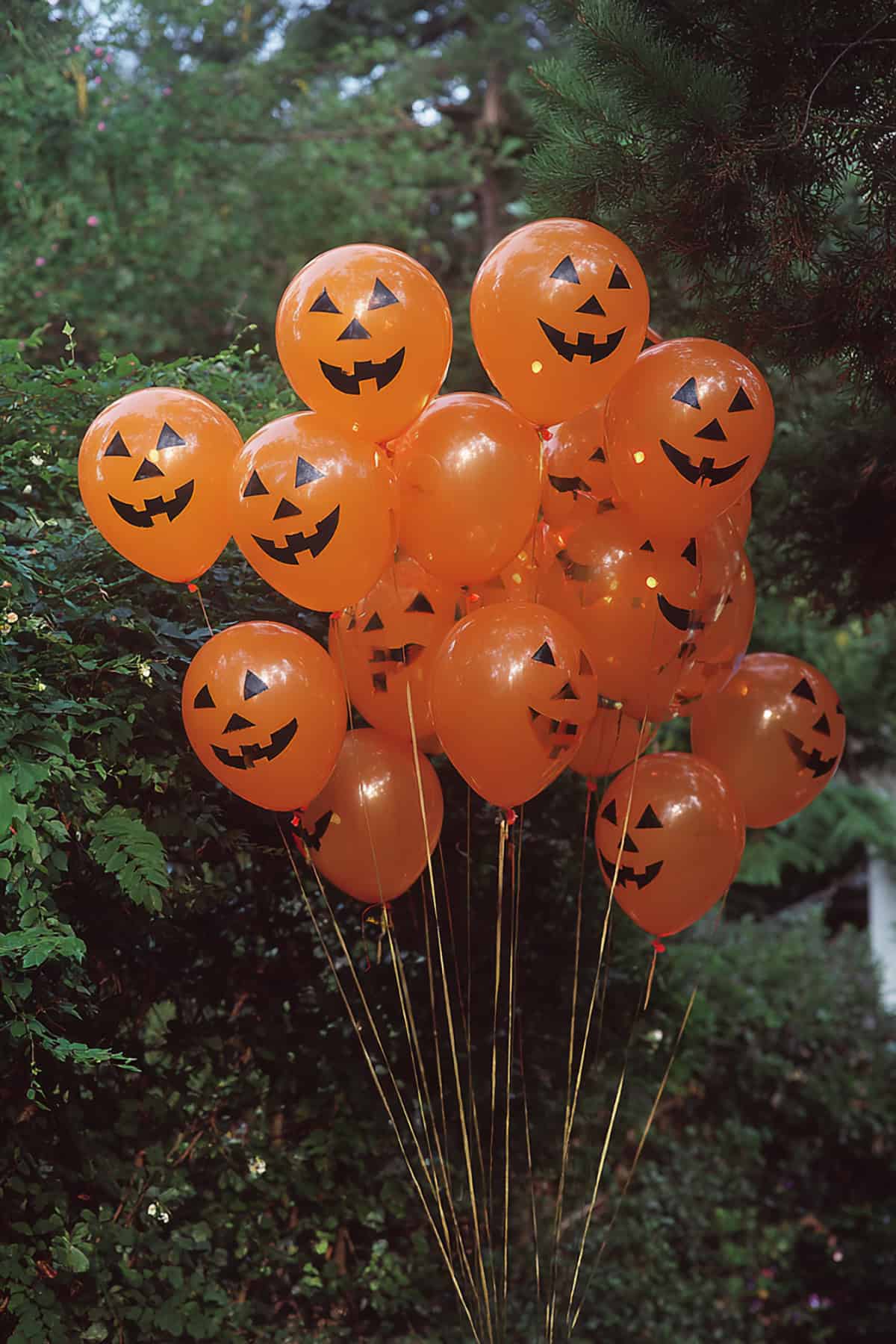 Balloon Faces Rising in Clusters