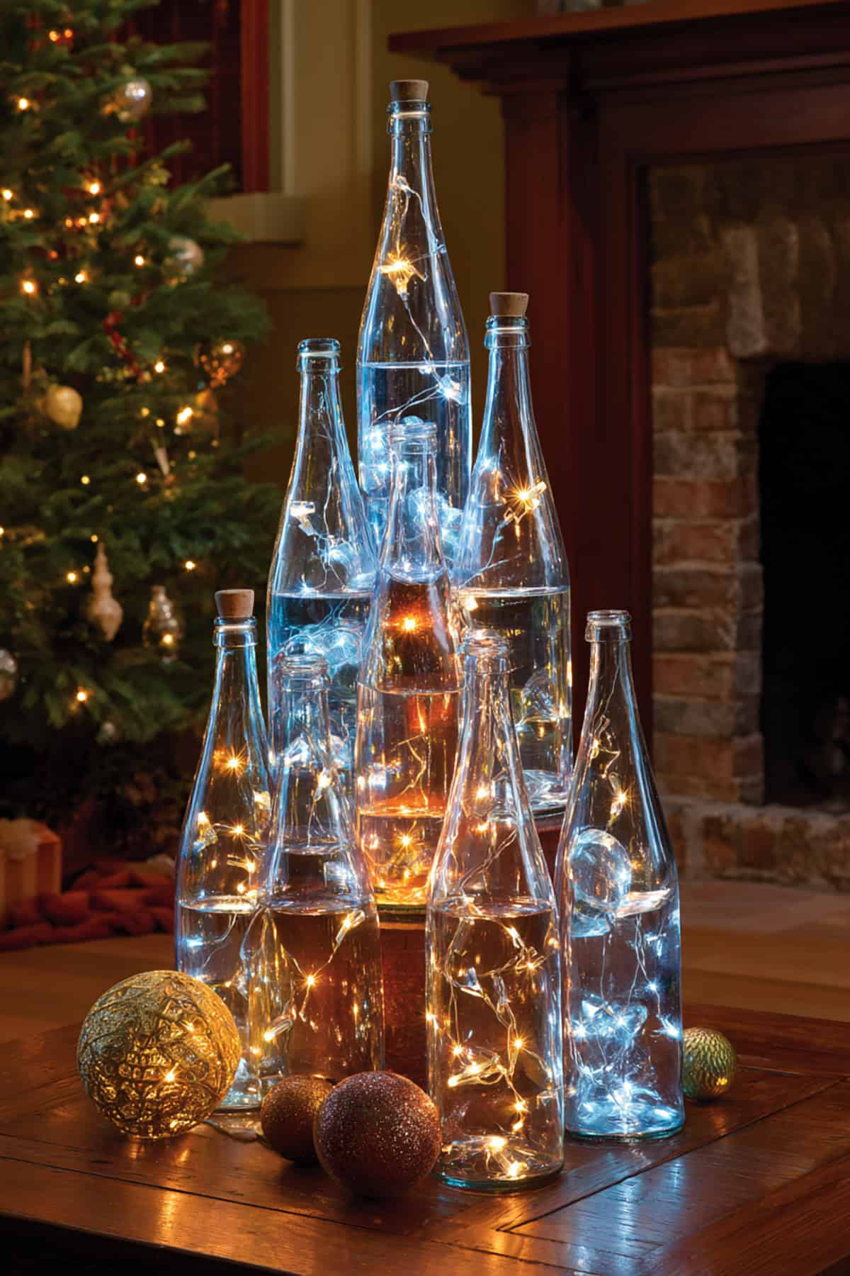 Bottle Lights on a Pedestal