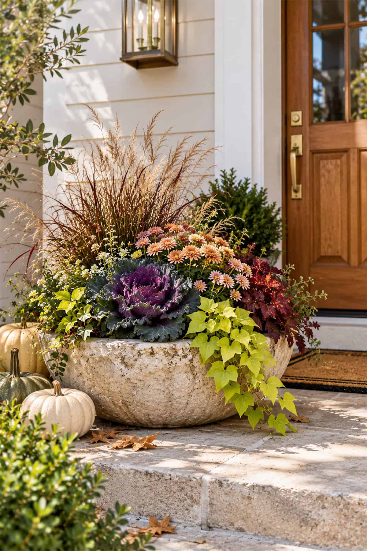 Carved Stone Bowl Planter