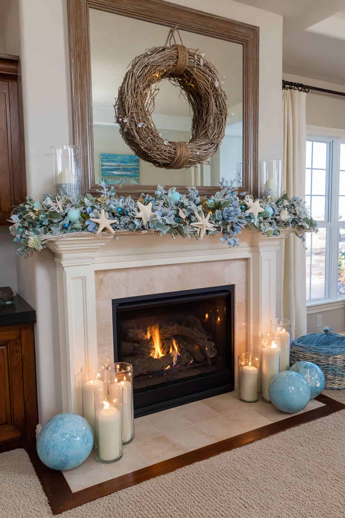 Coastal Holiday Mantel