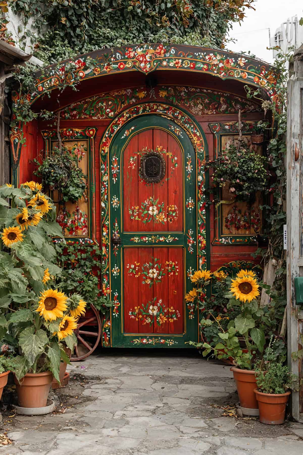 Gypsy Caravan Door Garden Entrance