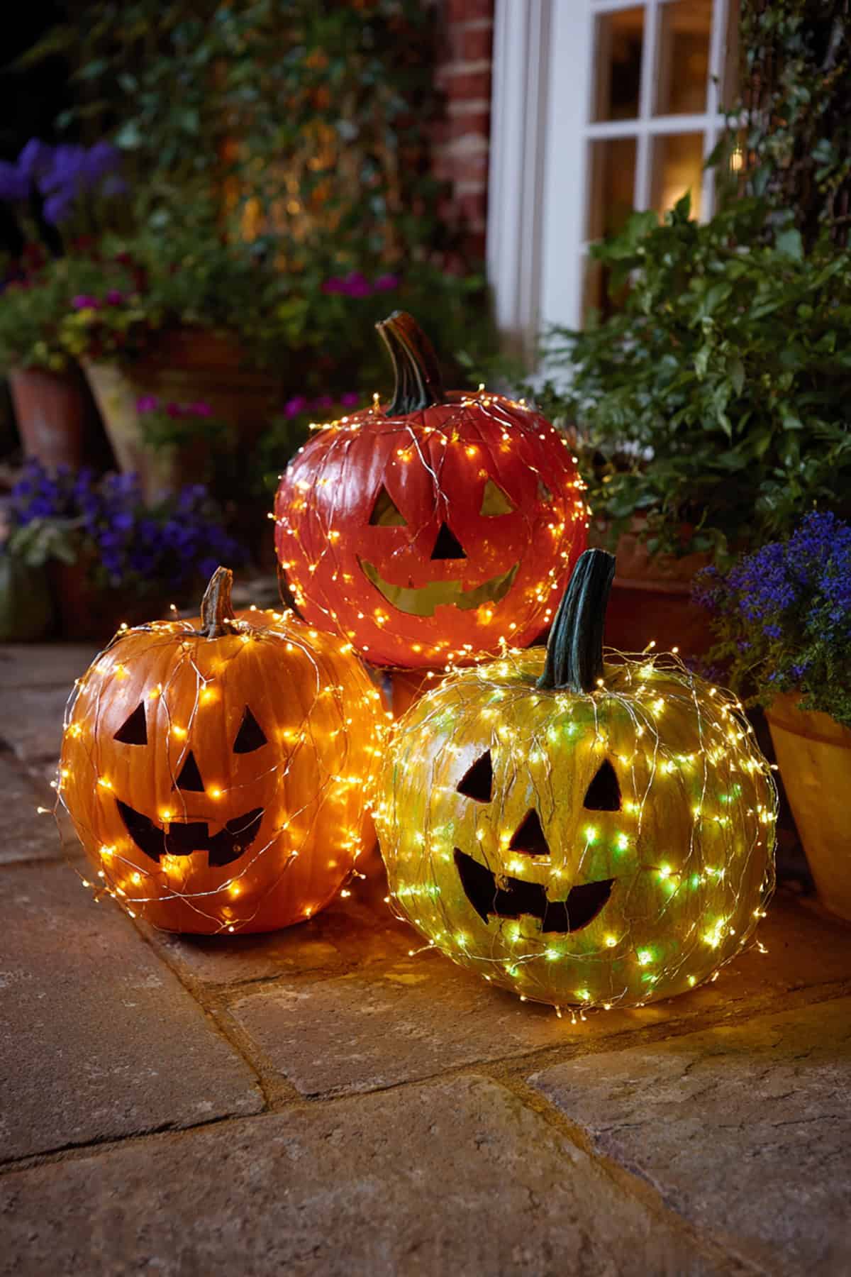 Lantern Faces Wrapped in Fairy Lights