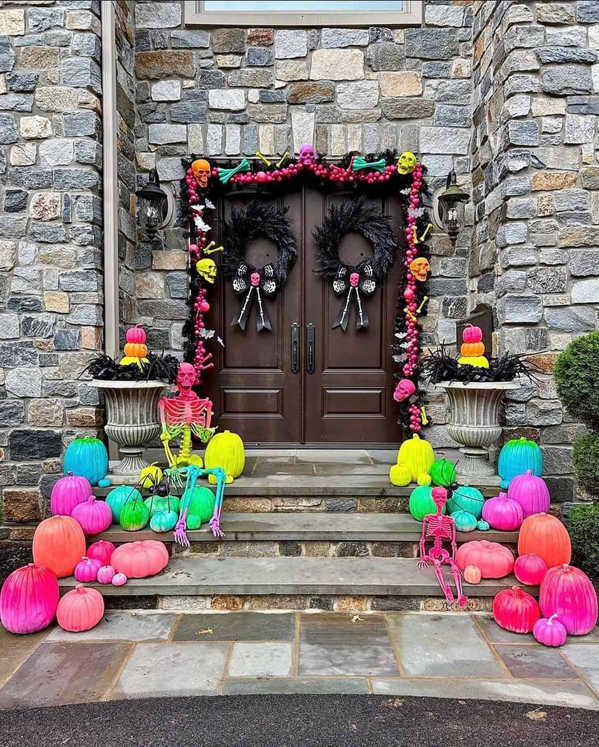 Neon Skeleton and Pumpkins at Double Doors