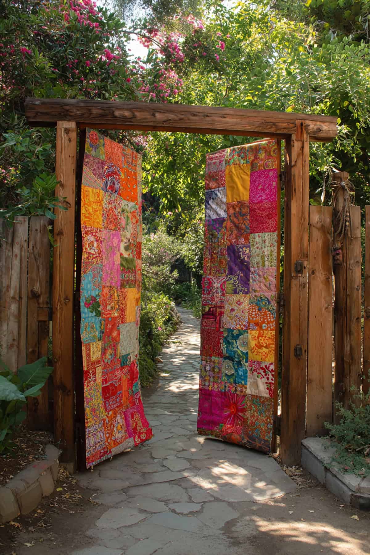 Patchwork Fabric Panel Garden Gate
