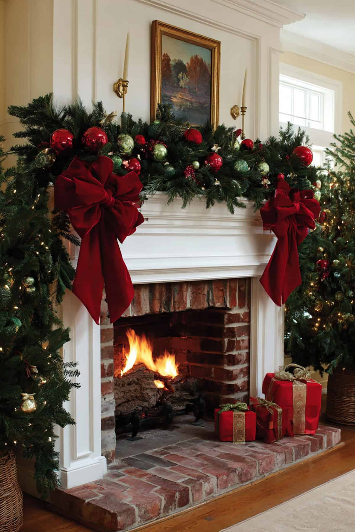 Traditional Red and Green Mantel With a Twist