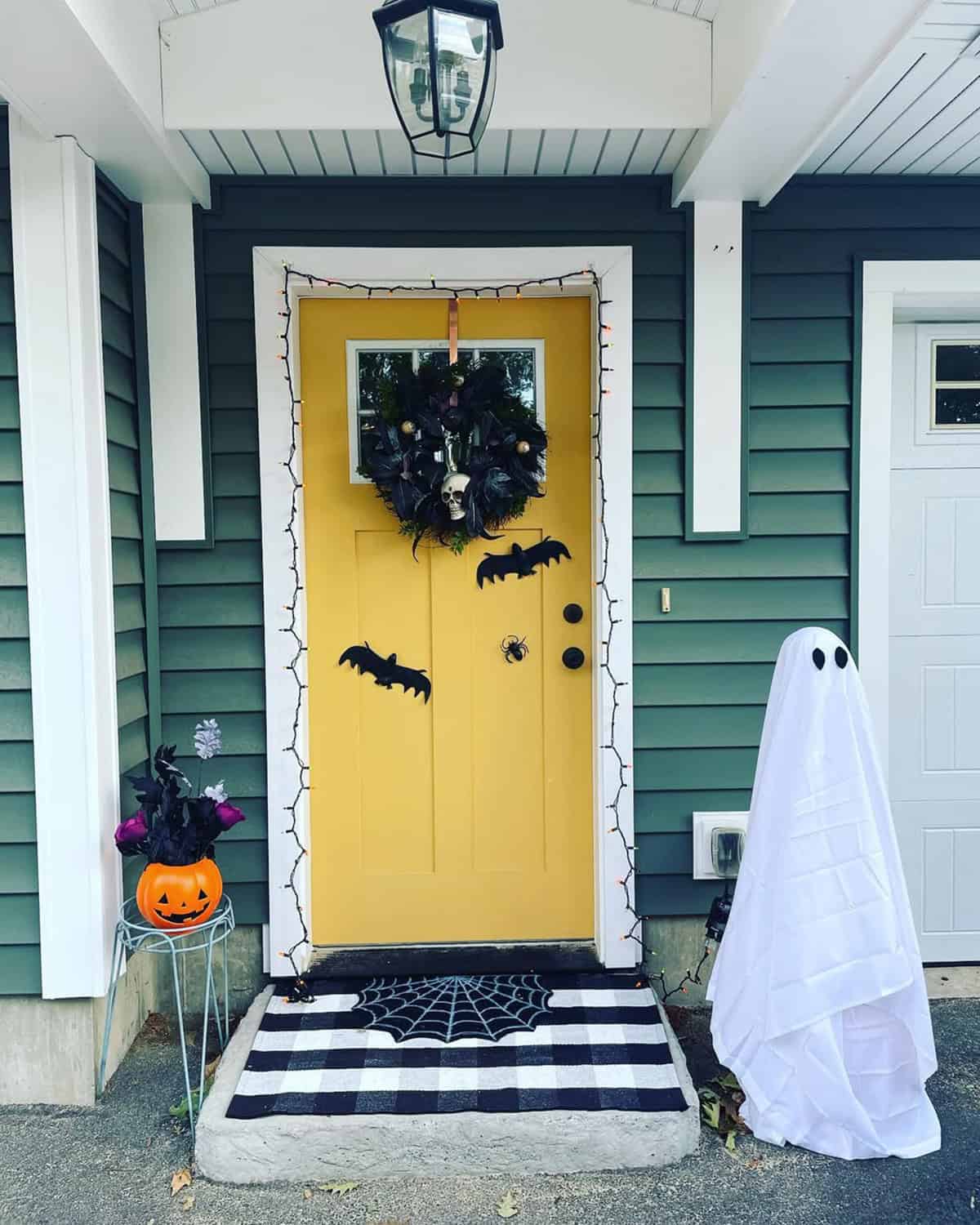 Yellow Door with Black Accents