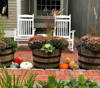 fall planters for the front porch