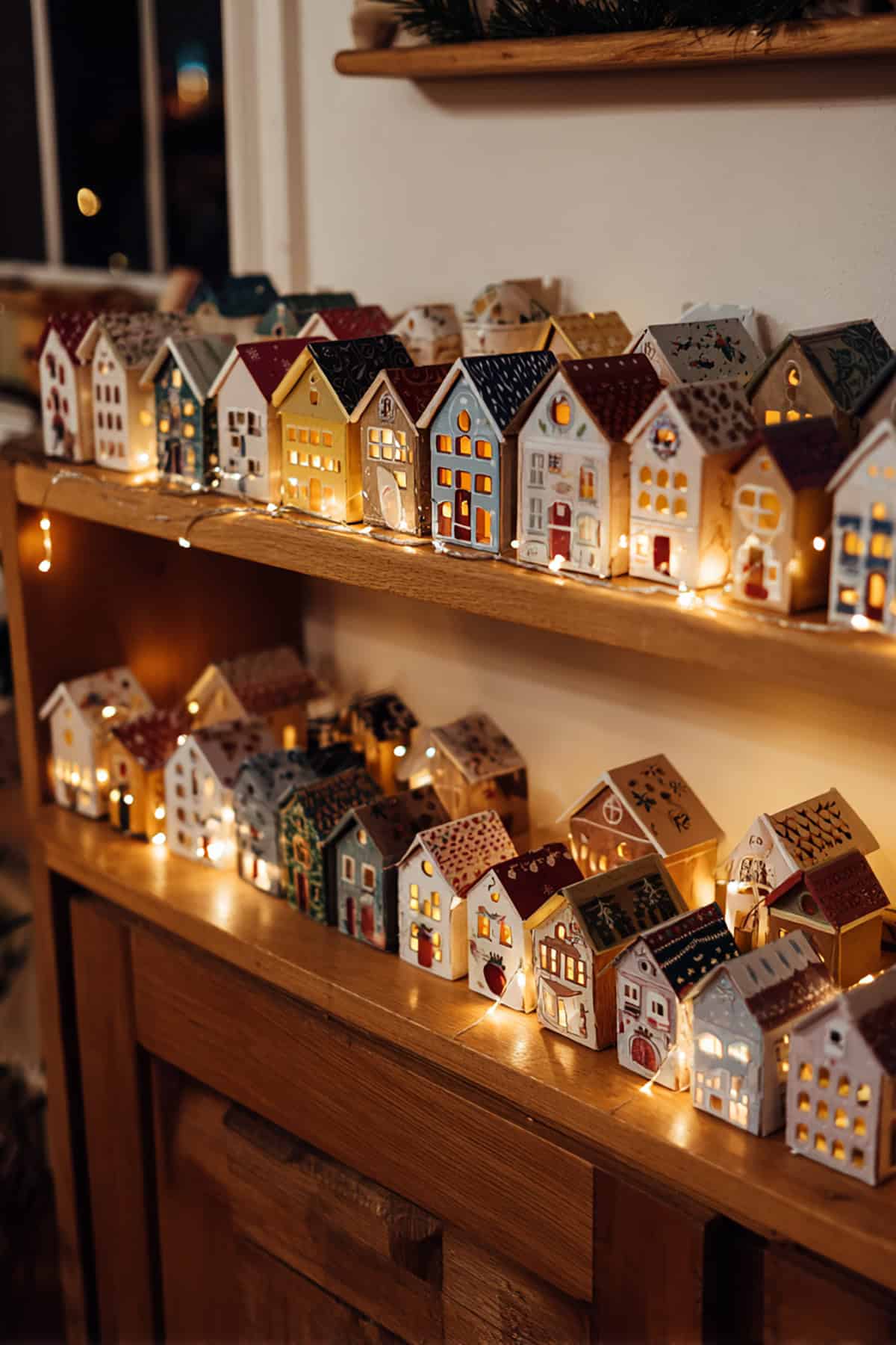 Advent Houses Lined in a Row