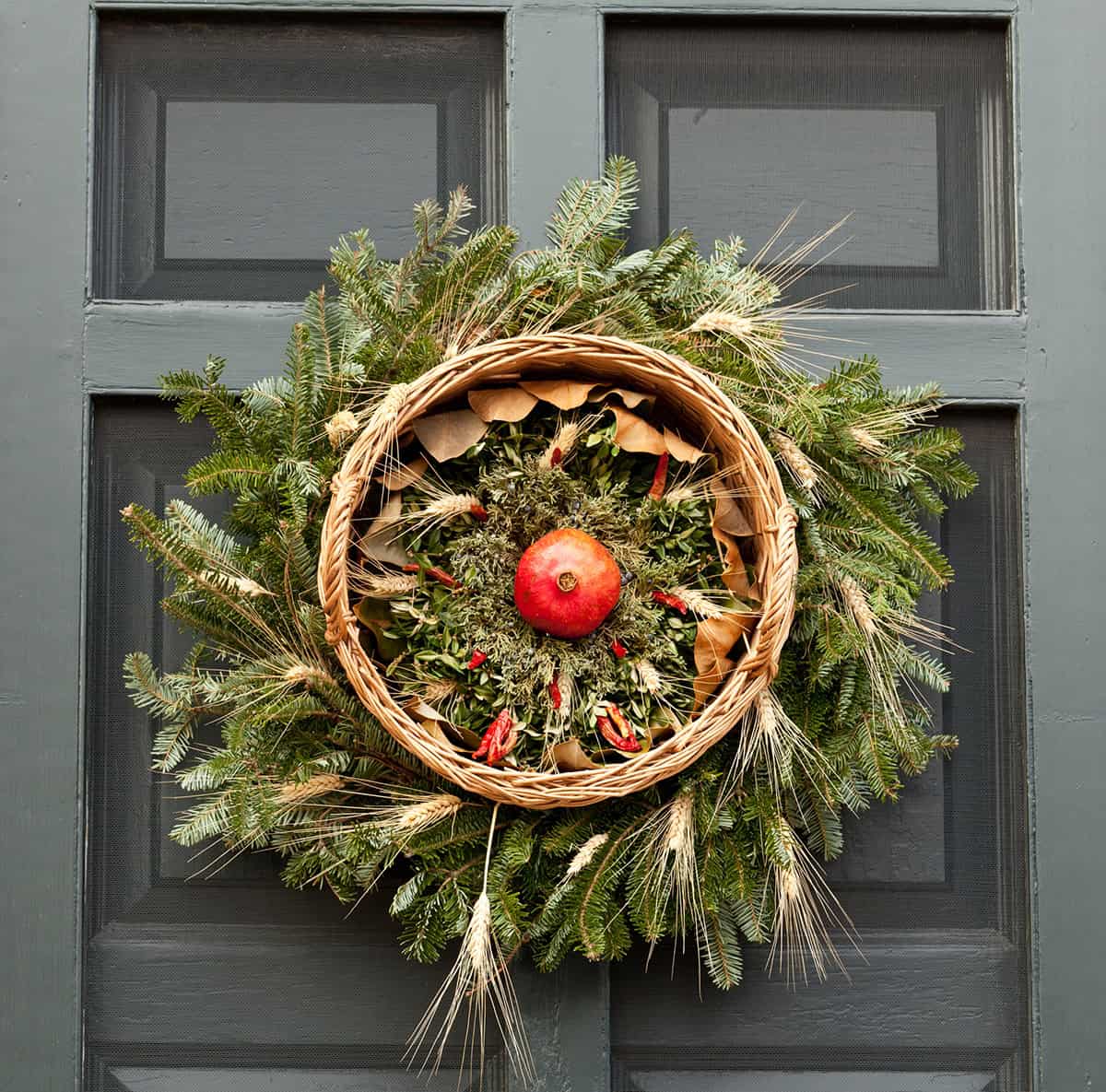 Basket Wreath with Pomegranate