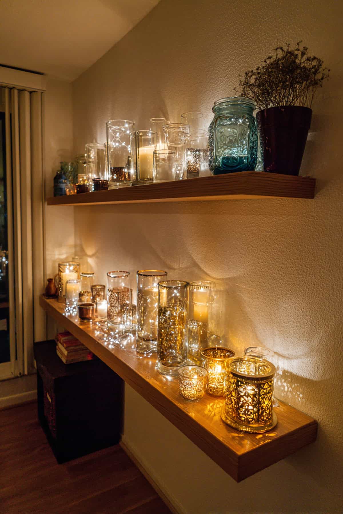 Candle Focused Shelf with Glow