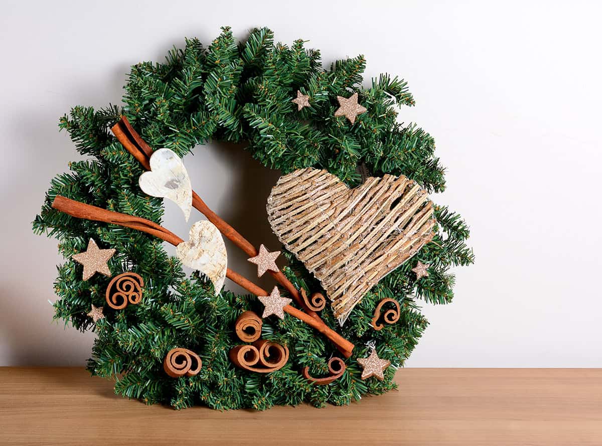 Cinnamon and Twig Heart Wreath