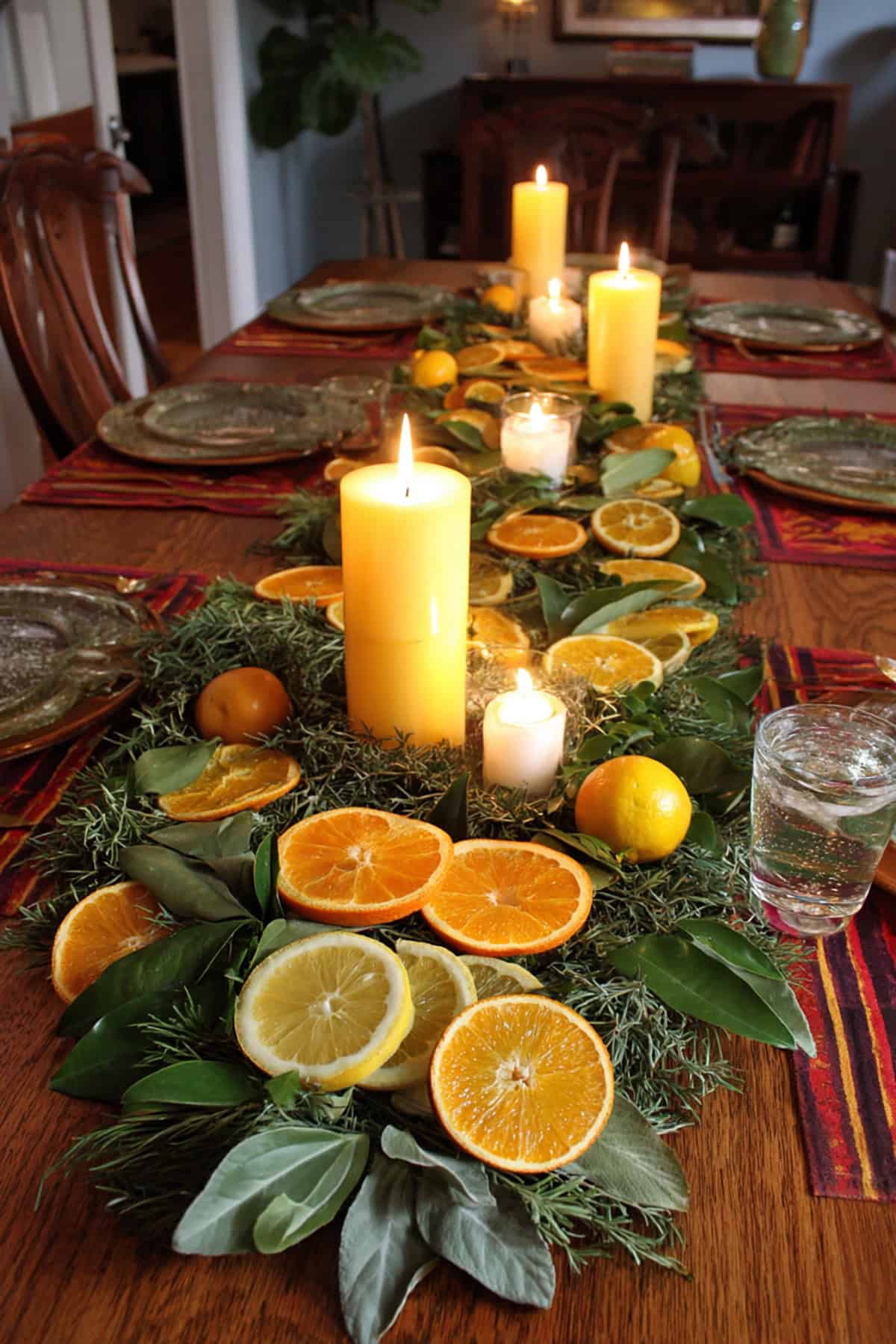 Citrus Garland with Candles