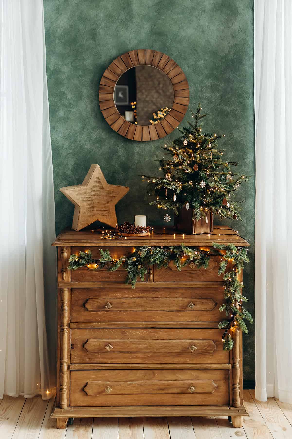 Create a Rustic Chest Christmas Nook