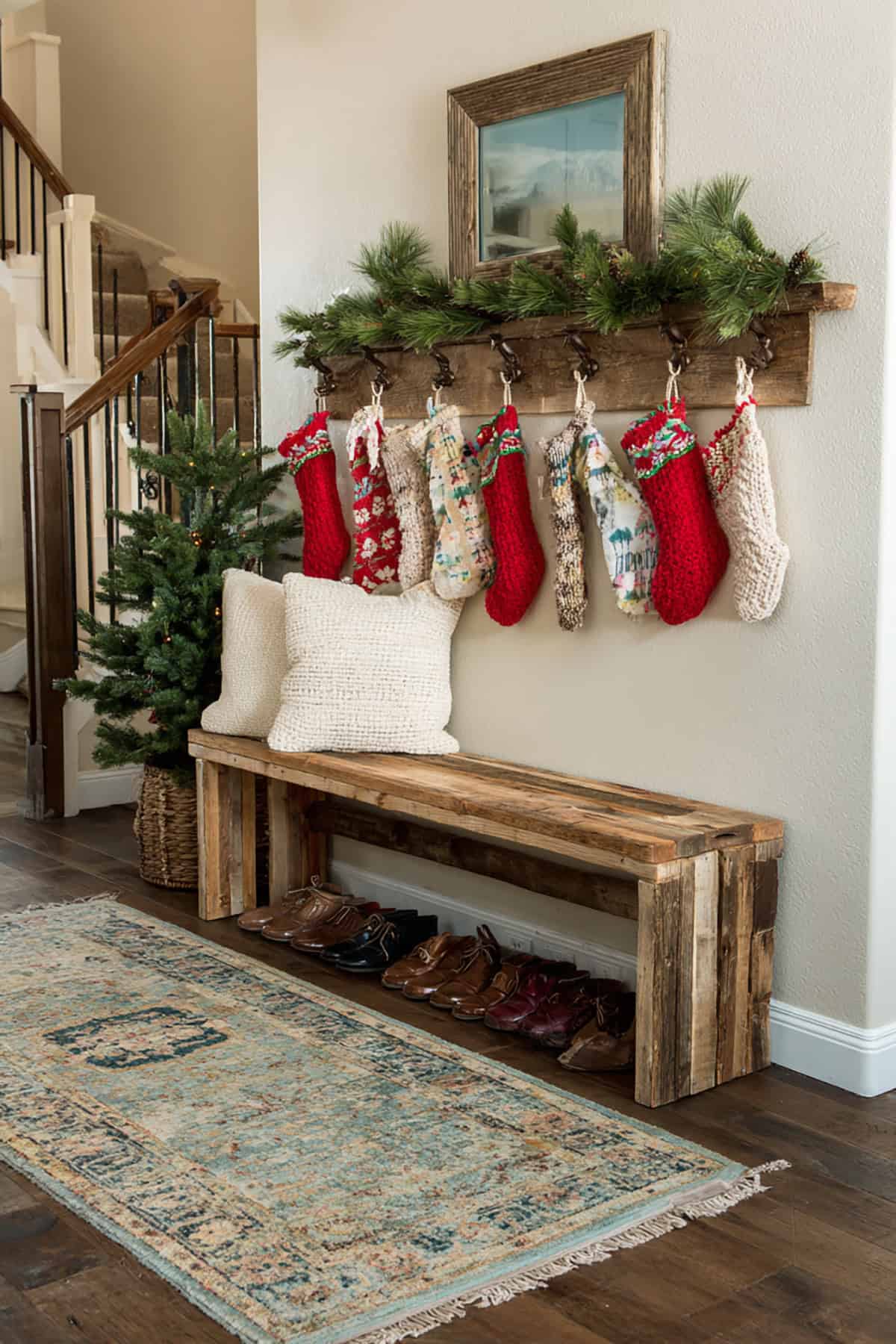 Entryway with Hanging Stockings