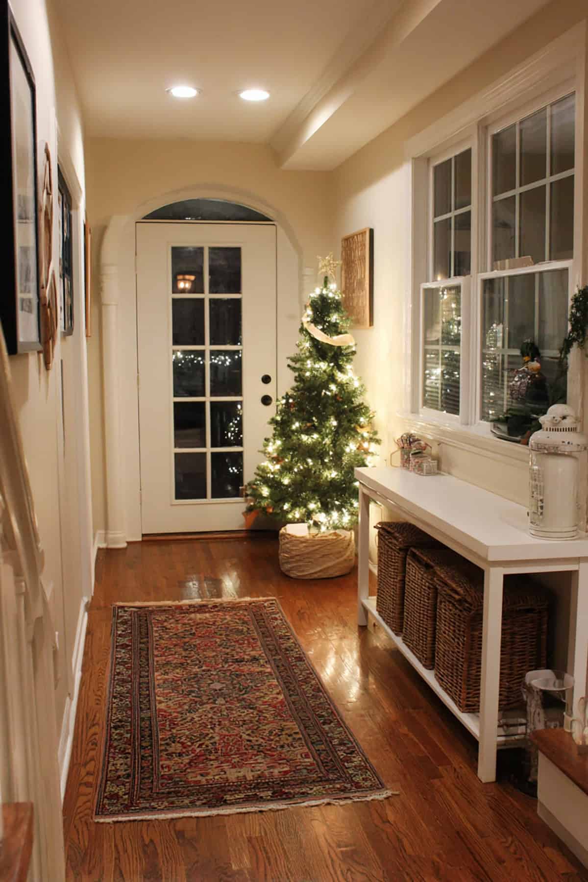 Entryway with Mini Christmas Tree