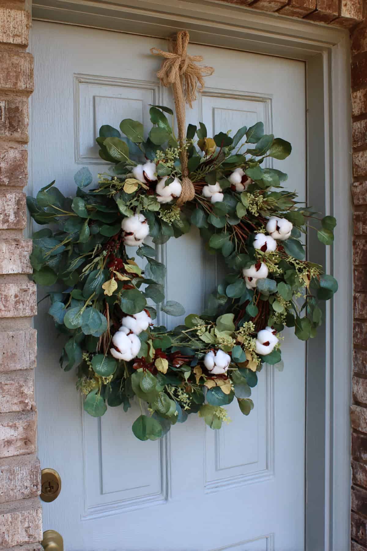 Eucalyptus and Cotton Wreath