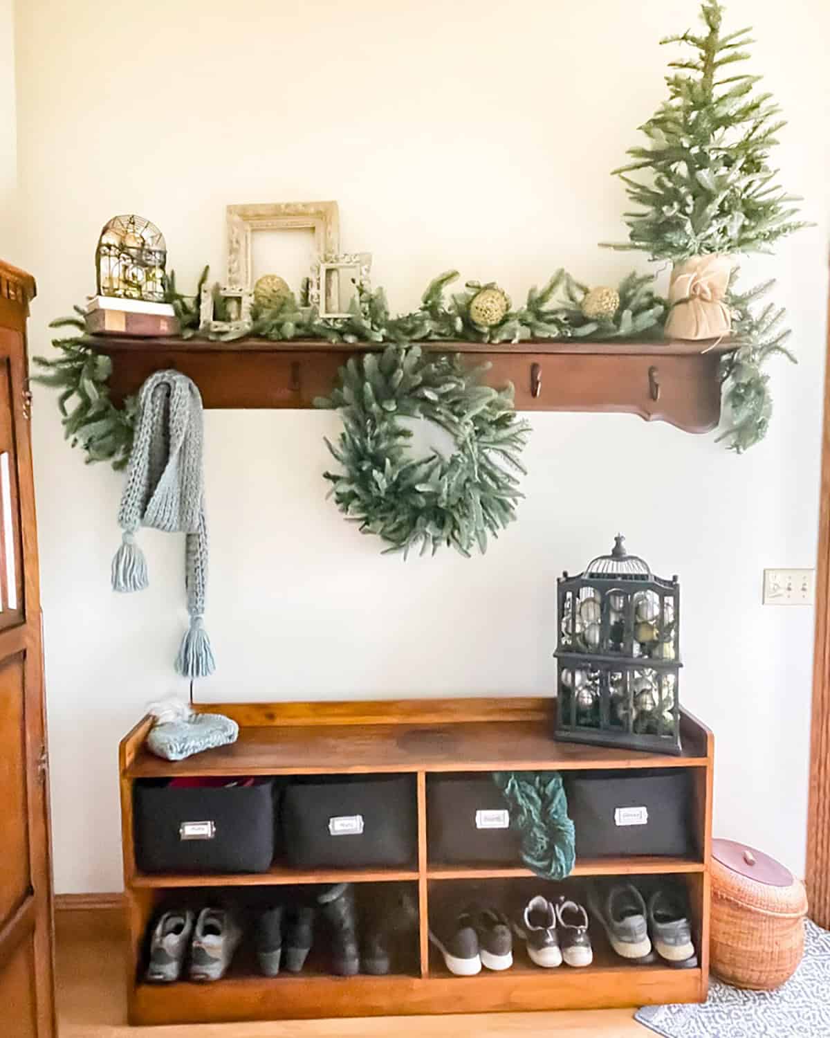 Everyday Entryway with Subtle Christmas Layers