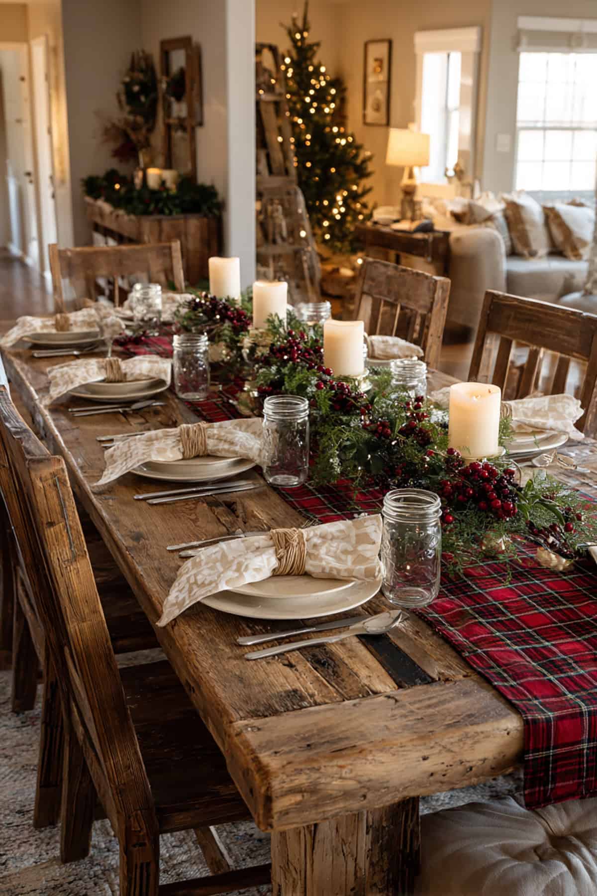 Farmhouse Christmas Dining Table