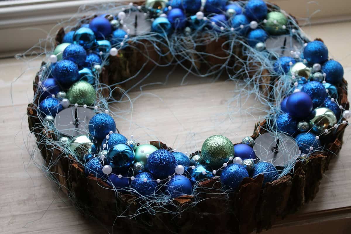 Frosted Blue Ornament Wreath
