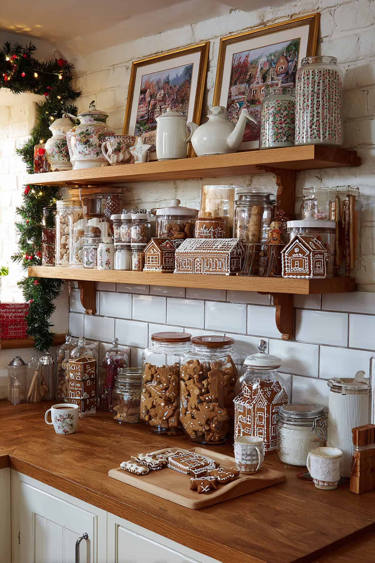 Gingerbread Kitchen Shelves