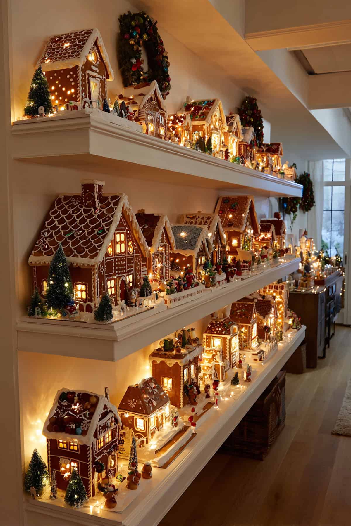 Gingerbread Wall Shelf Village
