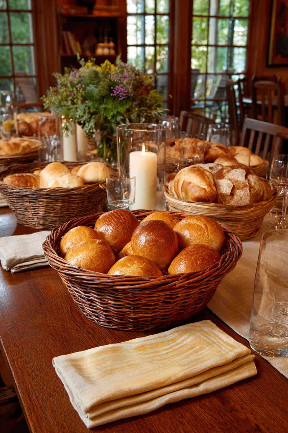 Golden Baskets and Candlelight Glow