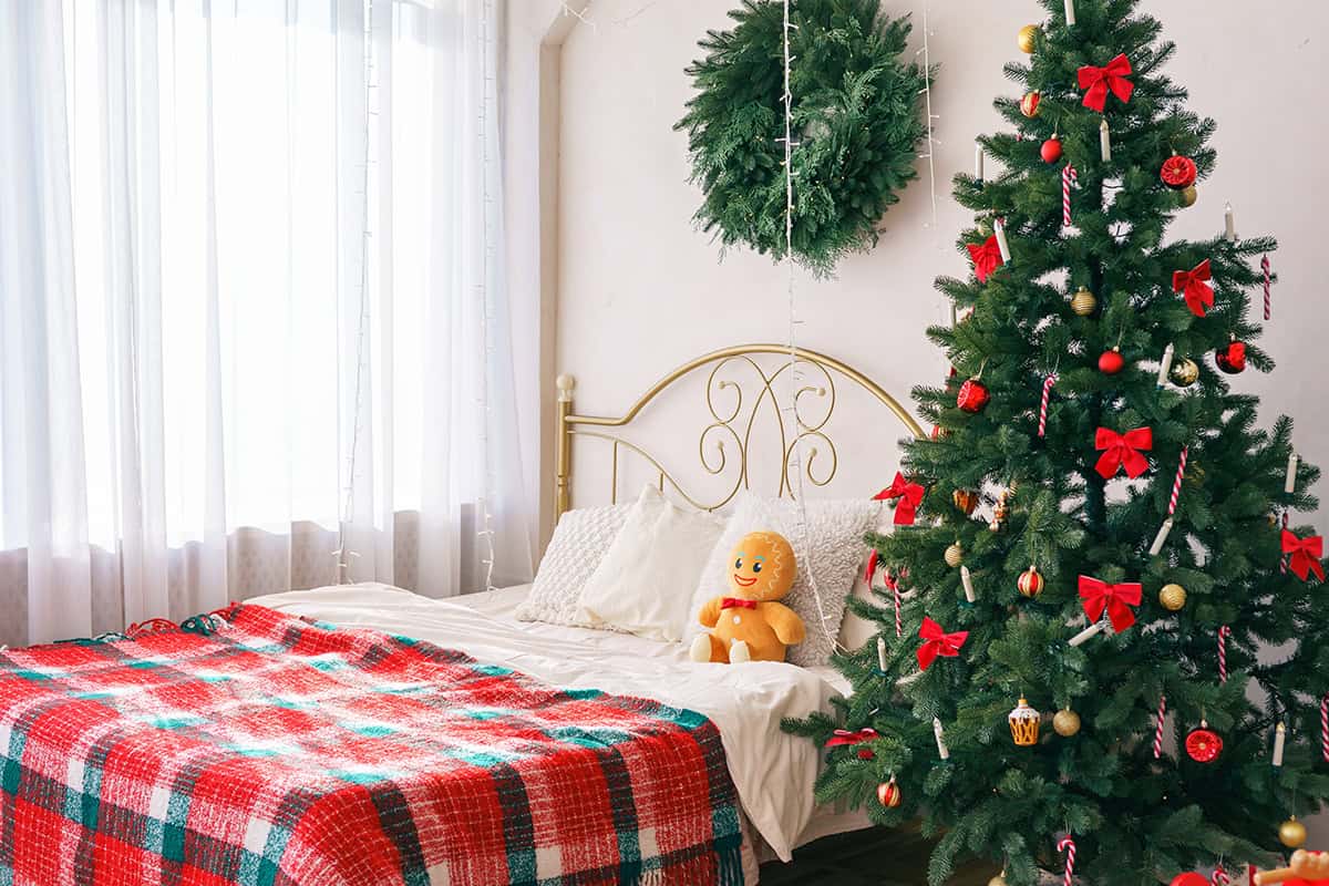 Holiday Bedroom with a Gingerbread Accent