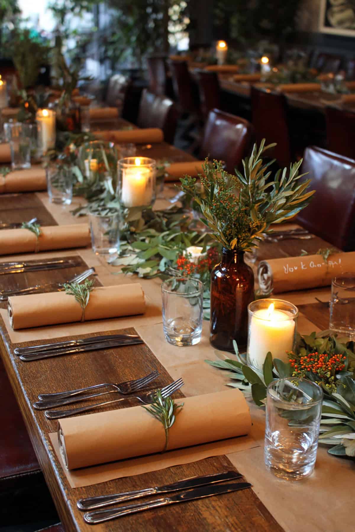 Kraft Paper Runner with Gratitude Note